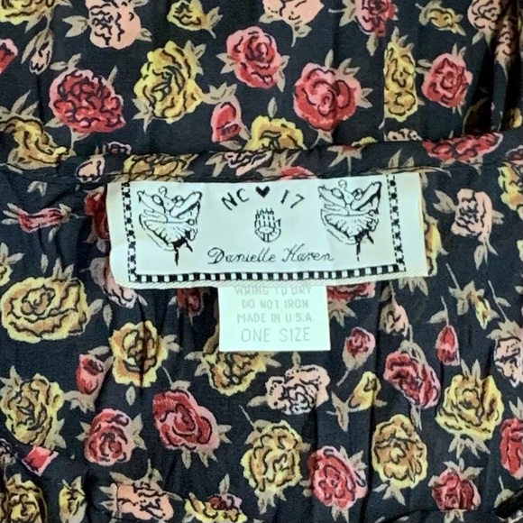 Vtg Maxi Dress Rose Floral Print - Picture 7 of 11